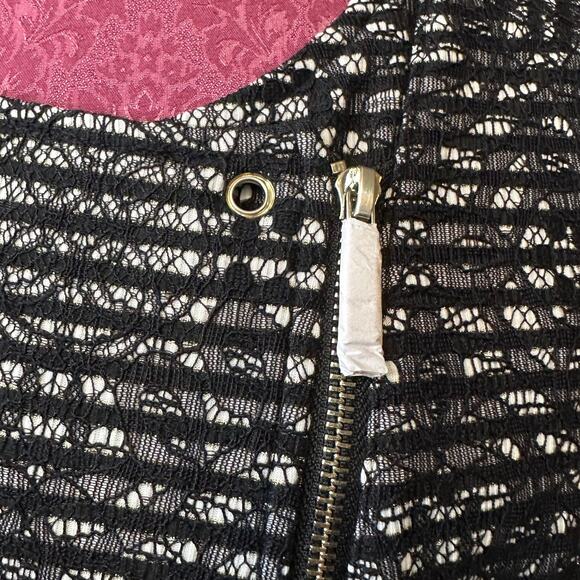 The Limited Black Lace Nylon & Cotton Long Sleeve Full Zip Casual Jacket 1x - Picture 3 of 7